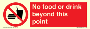No food or drink beyond this point